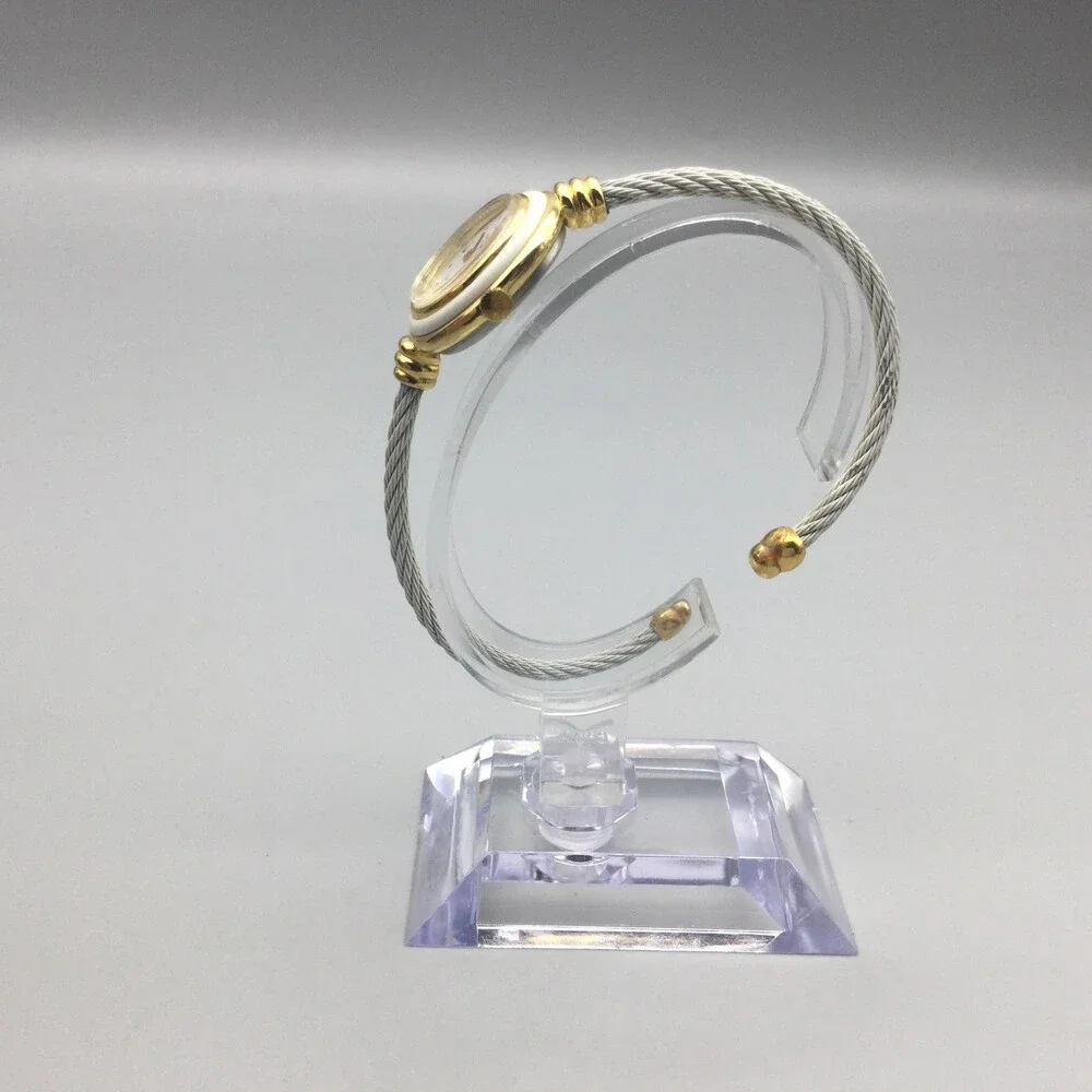 Orion Womens Watch 21mm White Dial Gold Bezel Cable Bangle Swiss New Battery